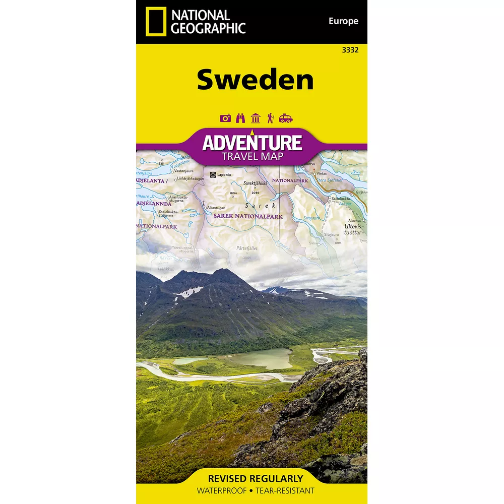 Sweden Adventure Travel Map 3331