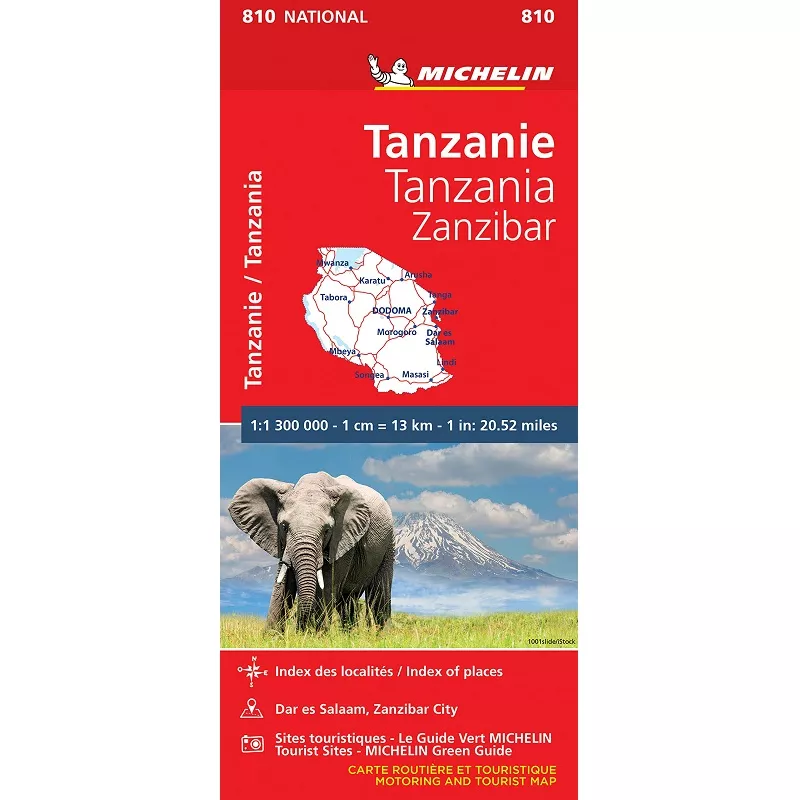 Tanzania & Zanzibar National Map 810