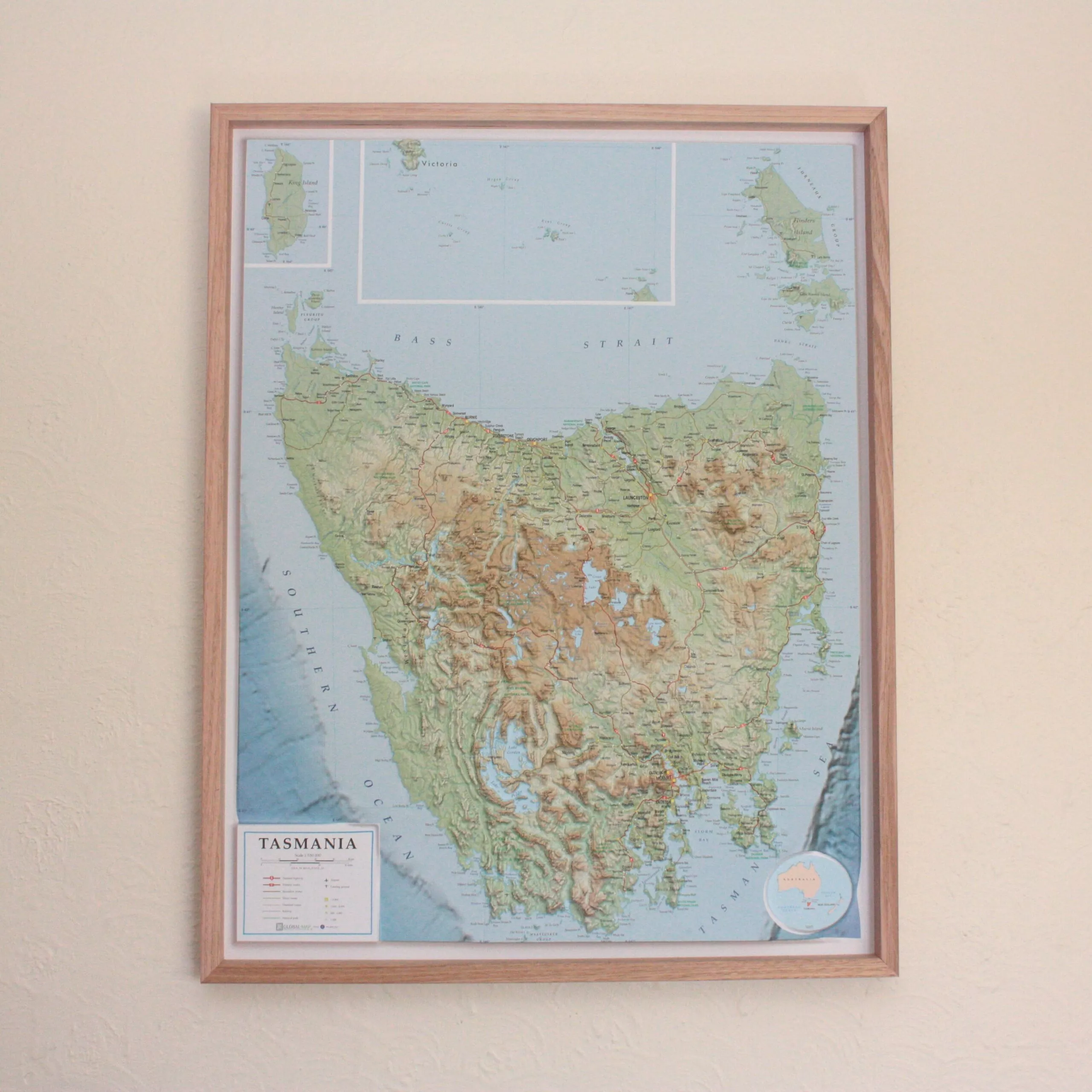 Tasmania 3D Relief Map