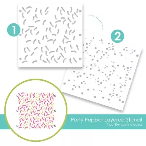 Taylored Expressions - Party Popper Layering Stencil