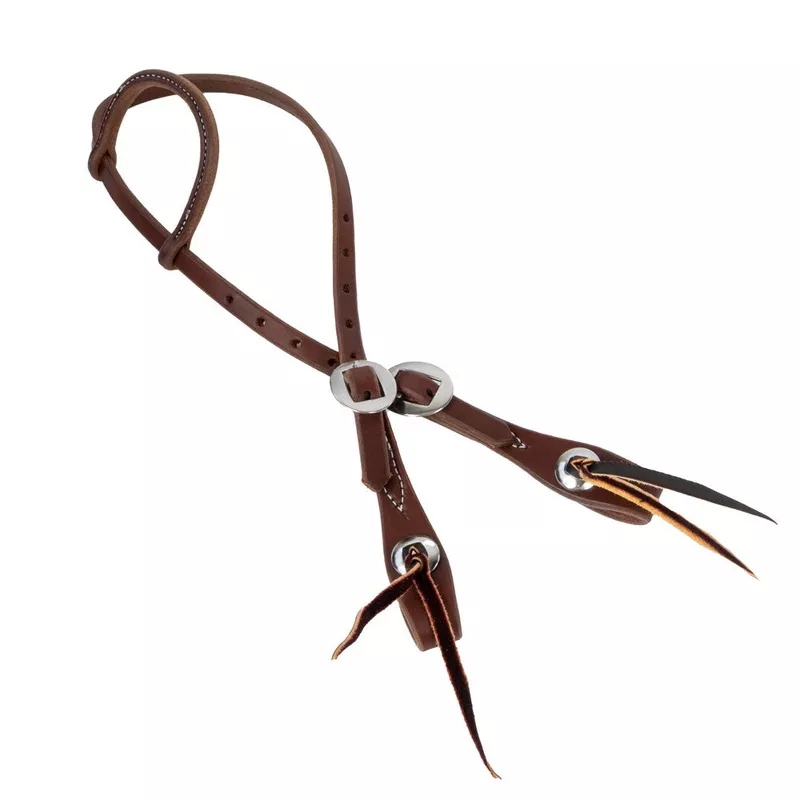 Teskey's One Ear Concho End Headstall Heavy Oil