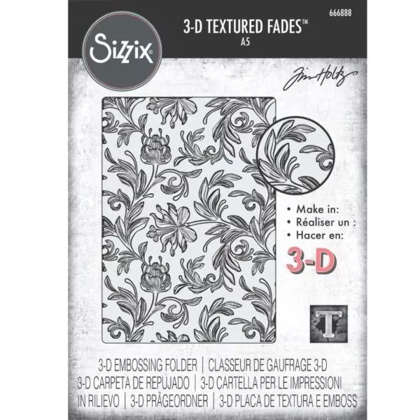 Tim Holtz - 3D Texture Fades Embossing Folder - A5 - Botanical Large