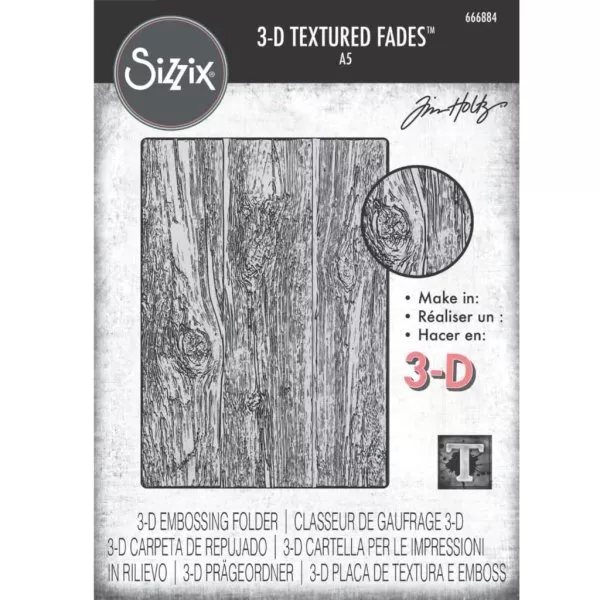 Tim Holtz - 3D Texture Fades Embossing Folder - A5 - Lumber Large