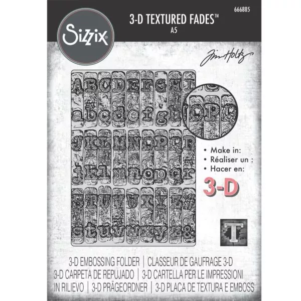 Tim Holtz - 3D Texture Fades Embossing Folder - A5 - Typewriter Large