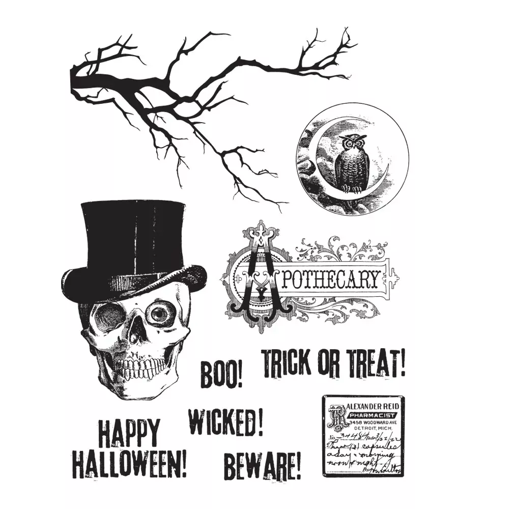 Tim Holtz Cling Rubber Stamps Mr Bones CMS345