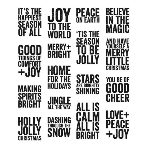 Tim Holtz Cling Stamps 7"X8.5" Bold Tidings Mini