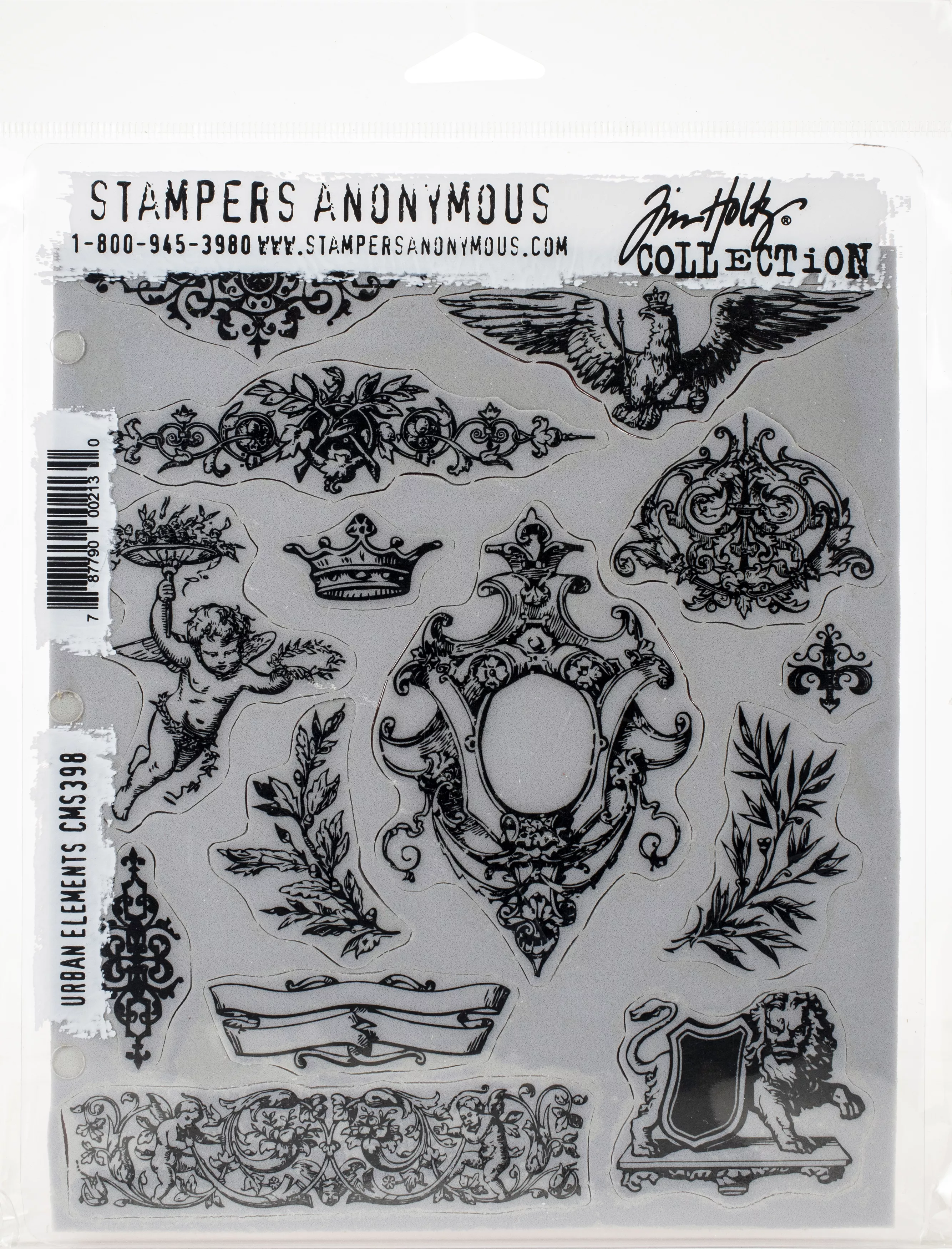 Tim Holtz Cling Stamps 7"X8.5"-Urban Elements