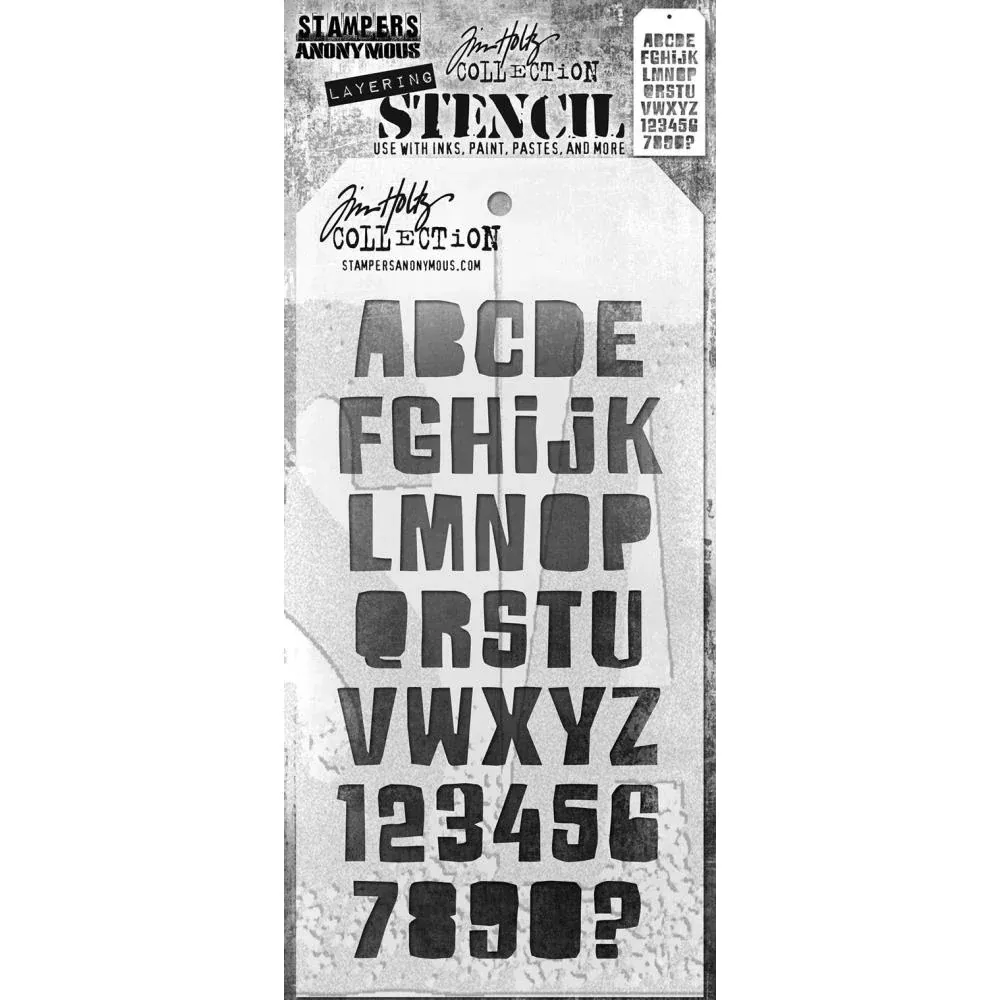 Tim Holtz - Layered Stencil 4.125"X8.5" Cut Out Alpha