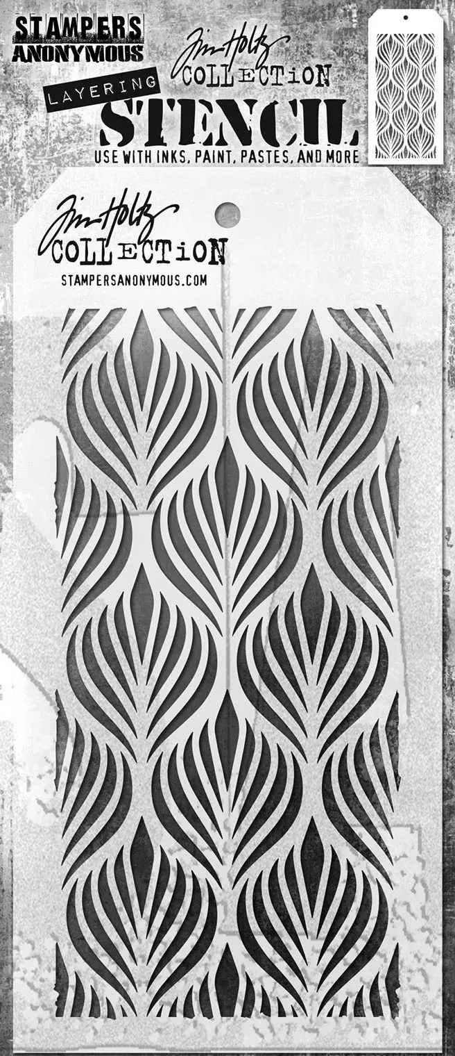 Tim Holtz - Layered Stencil 4.125"X8.5" Deco Feather