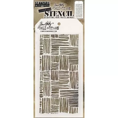 Tim Holtz Layered Stencil 4.125"X8.5" thatchedTHS104