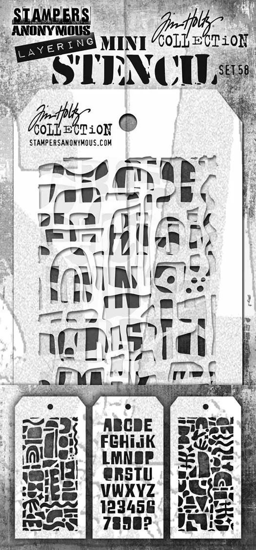 Tim Holtz Mini Layered Stencil Set 3/Pkg #58