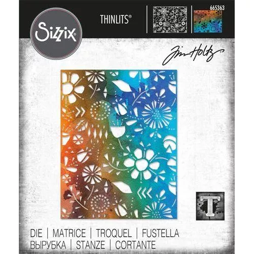 *Tim Holtz Sizzix FOLK FLOWERS Thinlits Dies 665363