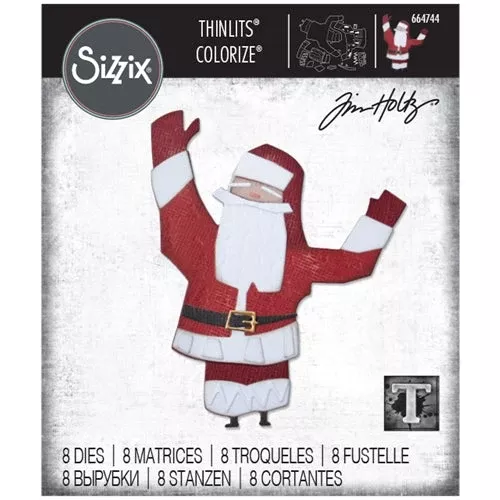 *Tim Holtz Sizzix Santa Claus PAPERCUT CHRISTMAS 1 Colorize Thinlits Dies 664744