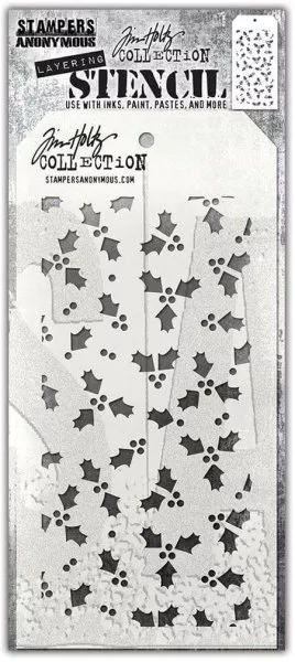 Tiny Holly - Layering Stencil - Tim Holtz - Stampers Anonymous