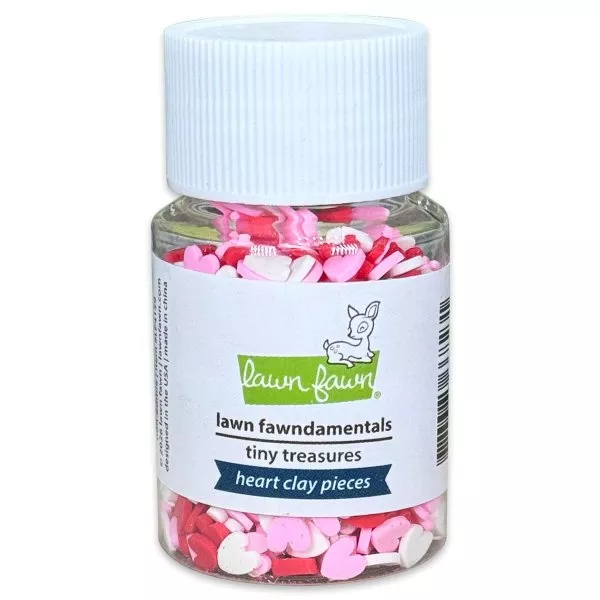 Tiny Treasures - Heart Clay Pieces - Shaker Elements - Lawn Fawn