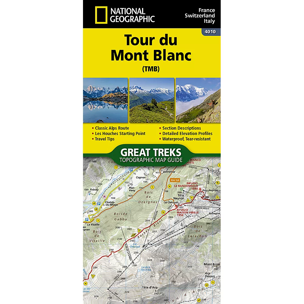 Tour du Mont Blanc Topographic Map & Guide