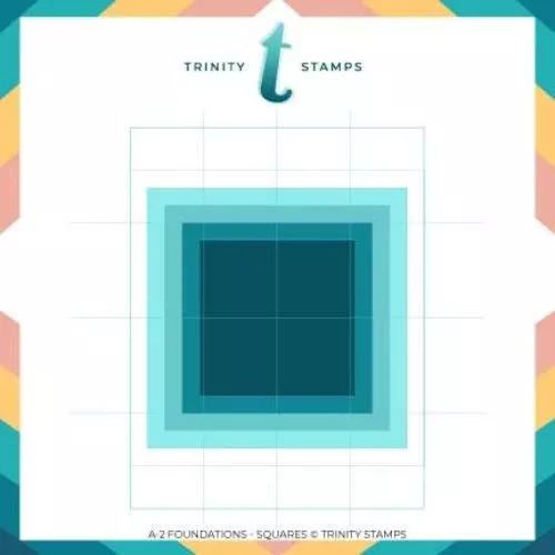 Trinity Stamps 6x6 A-2 Foundations- Square Stencil set of 4