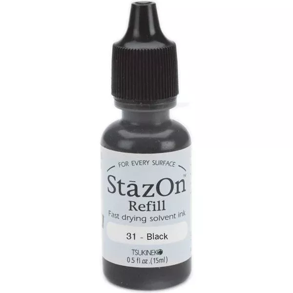Tsukineko Stazon JET BLACK REFILL Reinker RZ-000-031