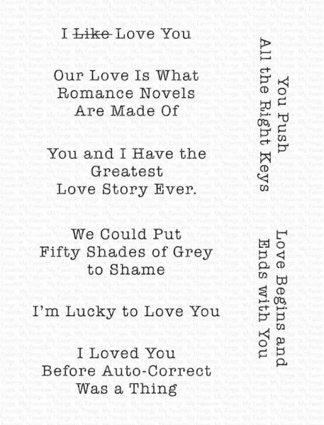 Typewriter Sentiments: Love - Clear Stamps - My Favorite Things