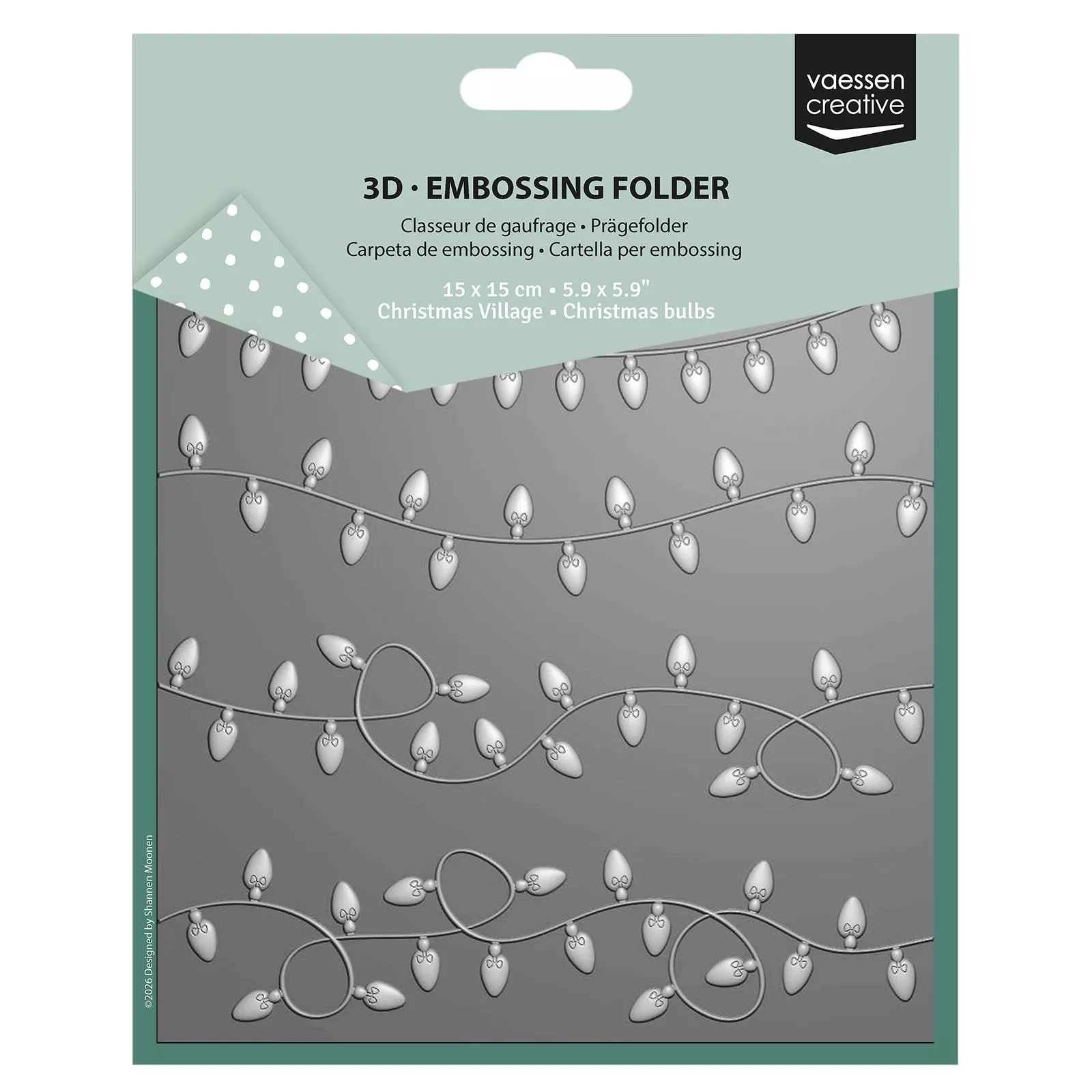 Vaessen Creative • 3D Embossing Folder Christmas Bulbs 5.9x5.9″