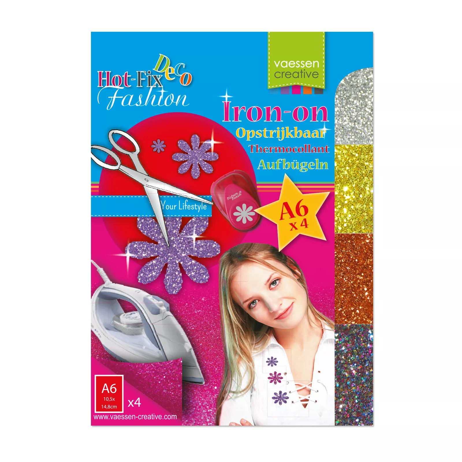 Vaessen Creative • HotFix iron-on flexfoil glitter Assortment 5
