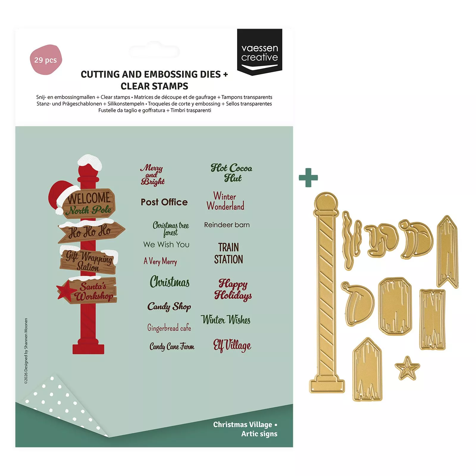 Vaessen Creative • Stamp & Die Set Northpole Signposts 30pcs