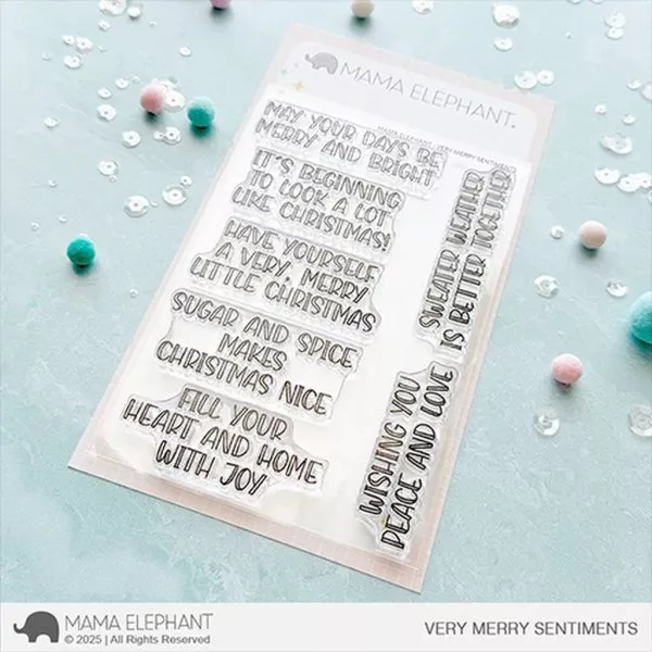 Very Merry Sentiments - Clear Stamps - Mama Elephant