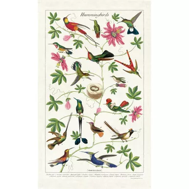 Vintage Tea Towel, Hummingbirds