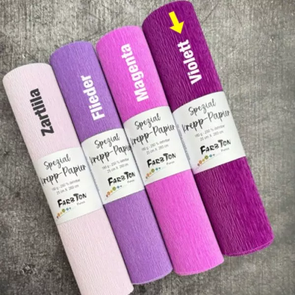 Violet - Crepe Paper - Single Roll - FarbTon Papier