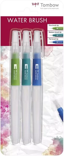 Water Brush - 3 Set Fine, Medium, Flat - Tombow