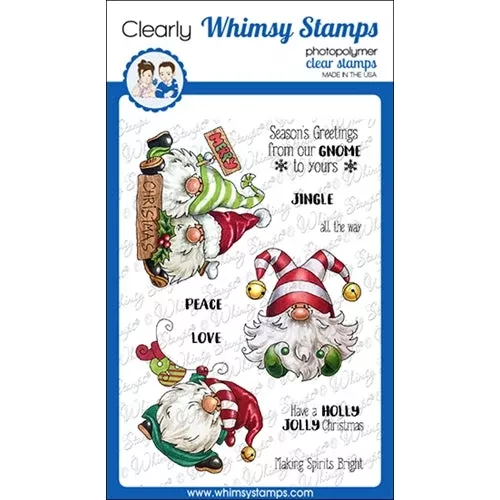 Whimsy Stamps Gnome For Christmas Clear Stamps c1365
