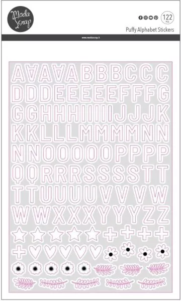 White - Puffy Alphabet Stickers - ModaScrap