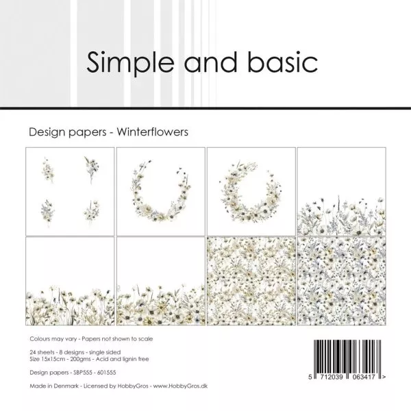 Winterflowers - Paper Pack - 6"x6" - Simple and Basic
