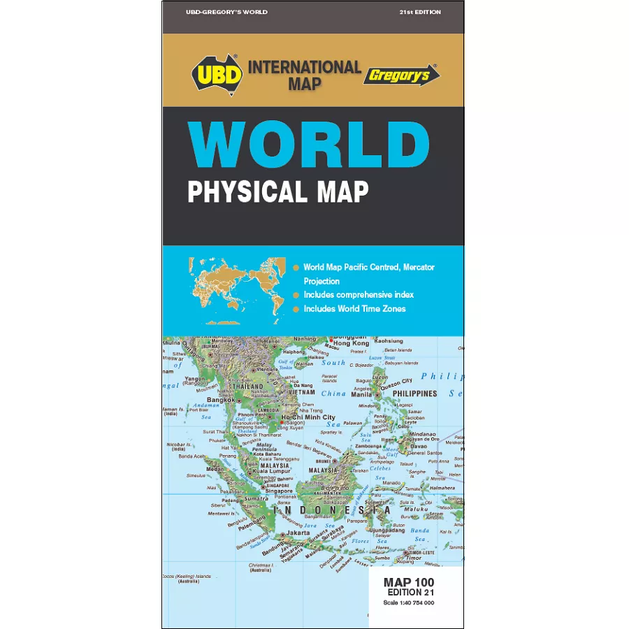 World Physical Map 100
