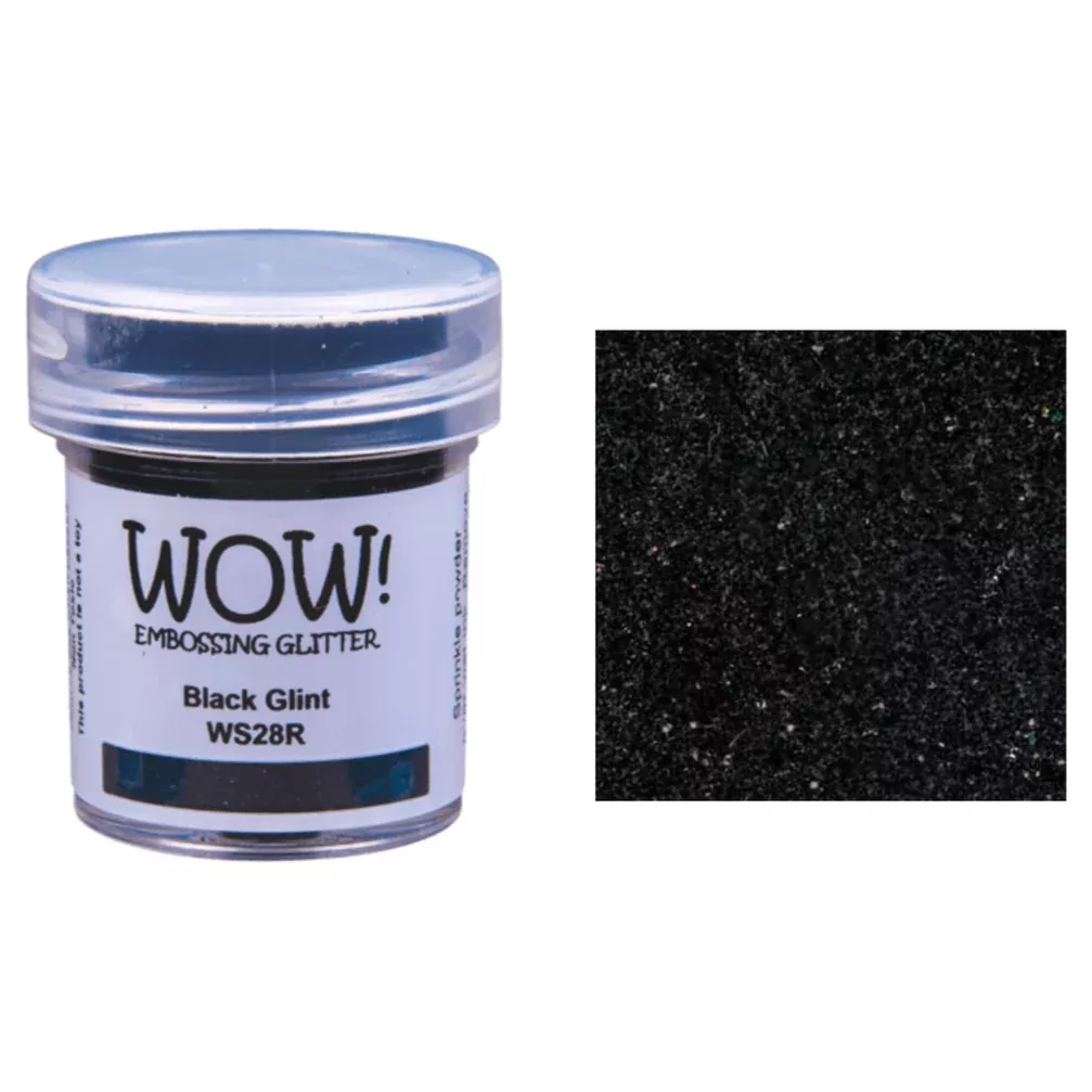 WOW Embossing Powder Glitter Black Glint Regular ws28r