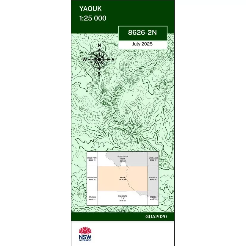 Yaouk 1:25k NSW Topo Map 8626-2N