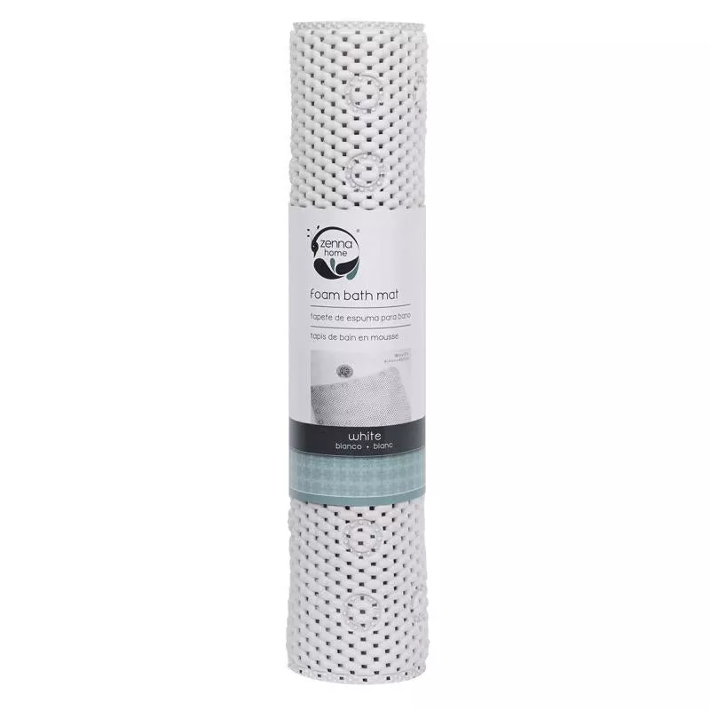 Zenna Home 36 in. L X 17 in. W White PVC Foam Bath Mat