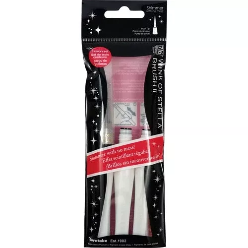 Zig Wink of Stella CLEAR Brush Marker with 2 REFILLS 9136