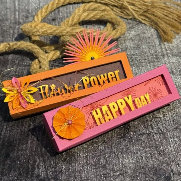 Zusatzset Schriftstanzen Nr.418 / Happy Day / Flower Power - Die Set - FarbTon Papier